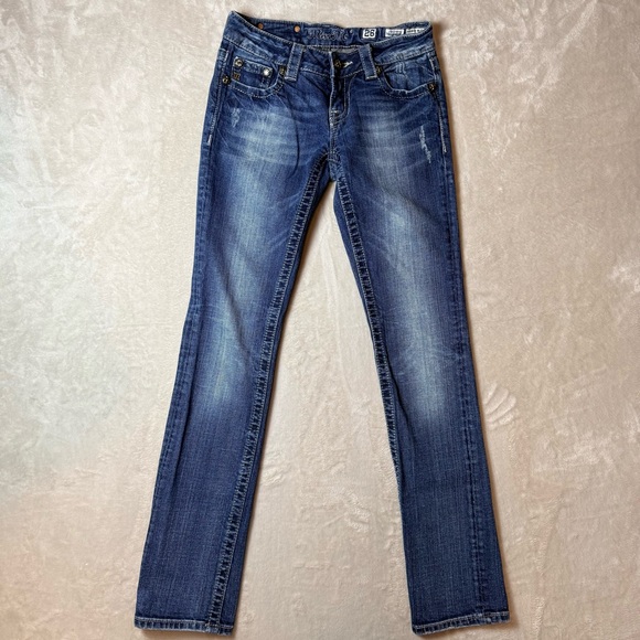 Miss Me Low Rise Straight Leg Jeans Size 26 | Embellished Pockets | Y2K - Picture 2 of 9